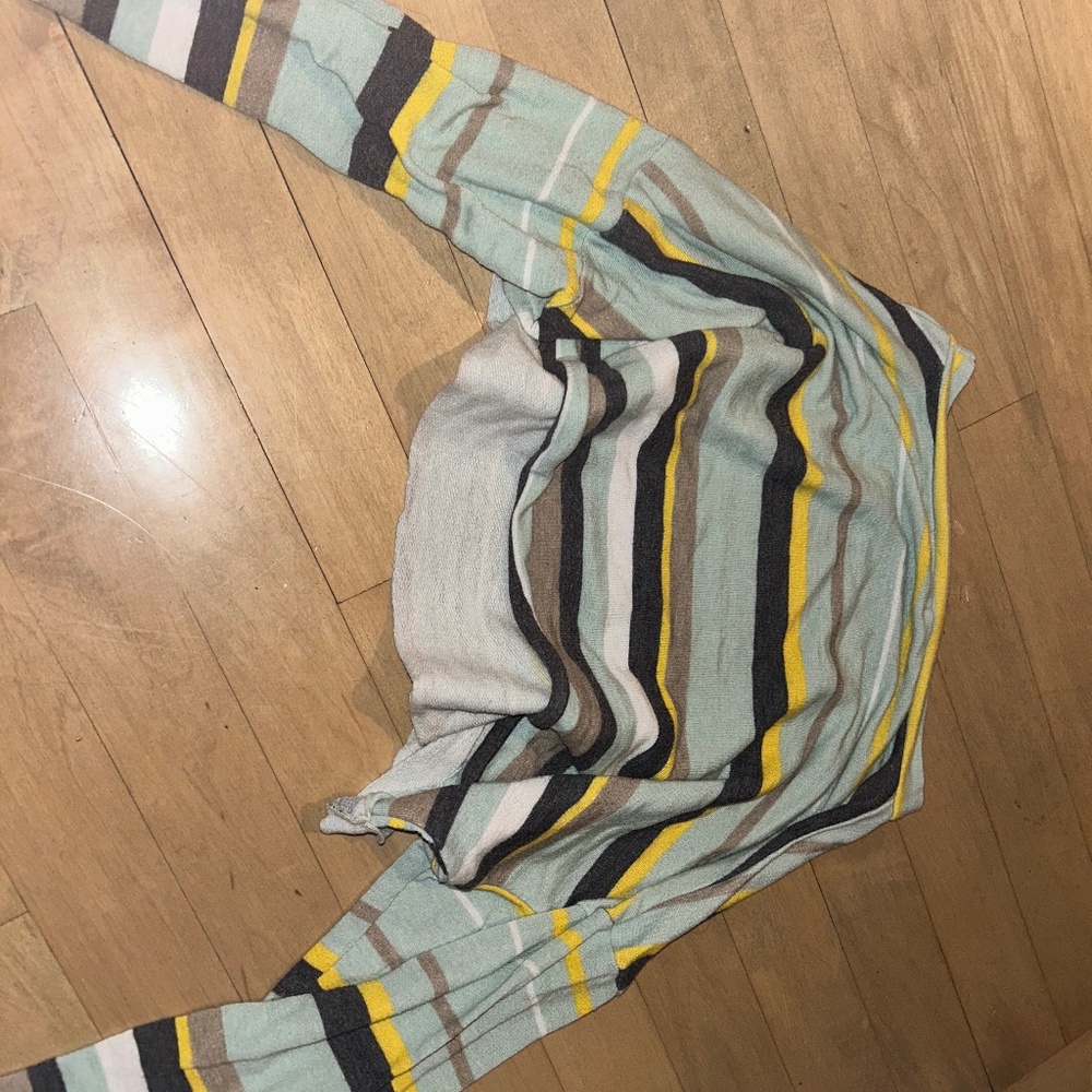 Long sleeve blue striped croptop